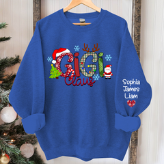 Lofaris Personalized Gigi Claus Grandkid Christmas Sweatshirt