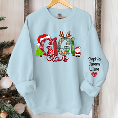 Lofaris Personalized Gigi Claus Grandkid Christmas Sweatshirt