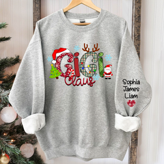 Lofaris Personalized Gigi Claus Grandkid Christmas Sweatshirt