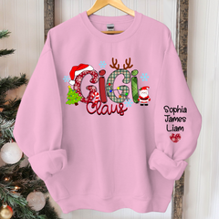 Lofaris Personalized Gigi Claus Grandkid Christmas Sweatshirt