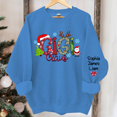 Lofaris Personalized Gigi Claus Grandkid Christmas Sweatshirt