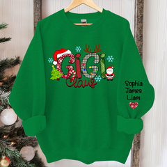 Lofaris Personalized Gigi Claus Grandkid Christmas Sweatshirt