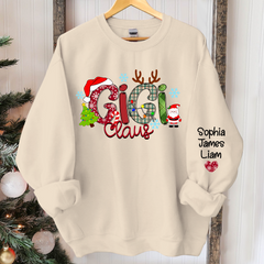 Lofaris Personalized Gigi Claus Grandkid Christmas Sweatshirt
