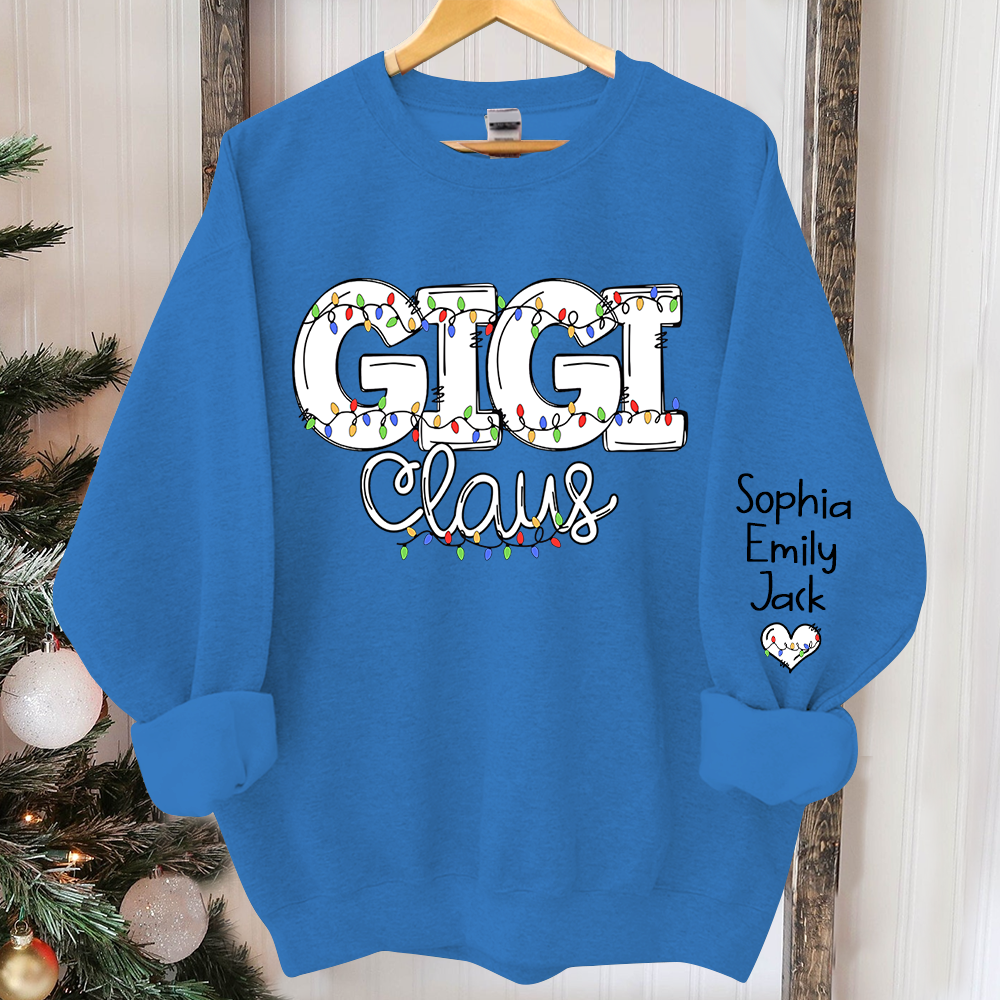 Lofaris Personalized Gigi Claus Light Christmas Sweatshirt