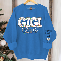 Lofaris Personalized Gigi Claus Light Christmas Sweatshirt