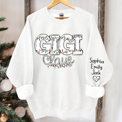 Lofaris Personalized Gigi Claus Light Christmas Sweatshirt