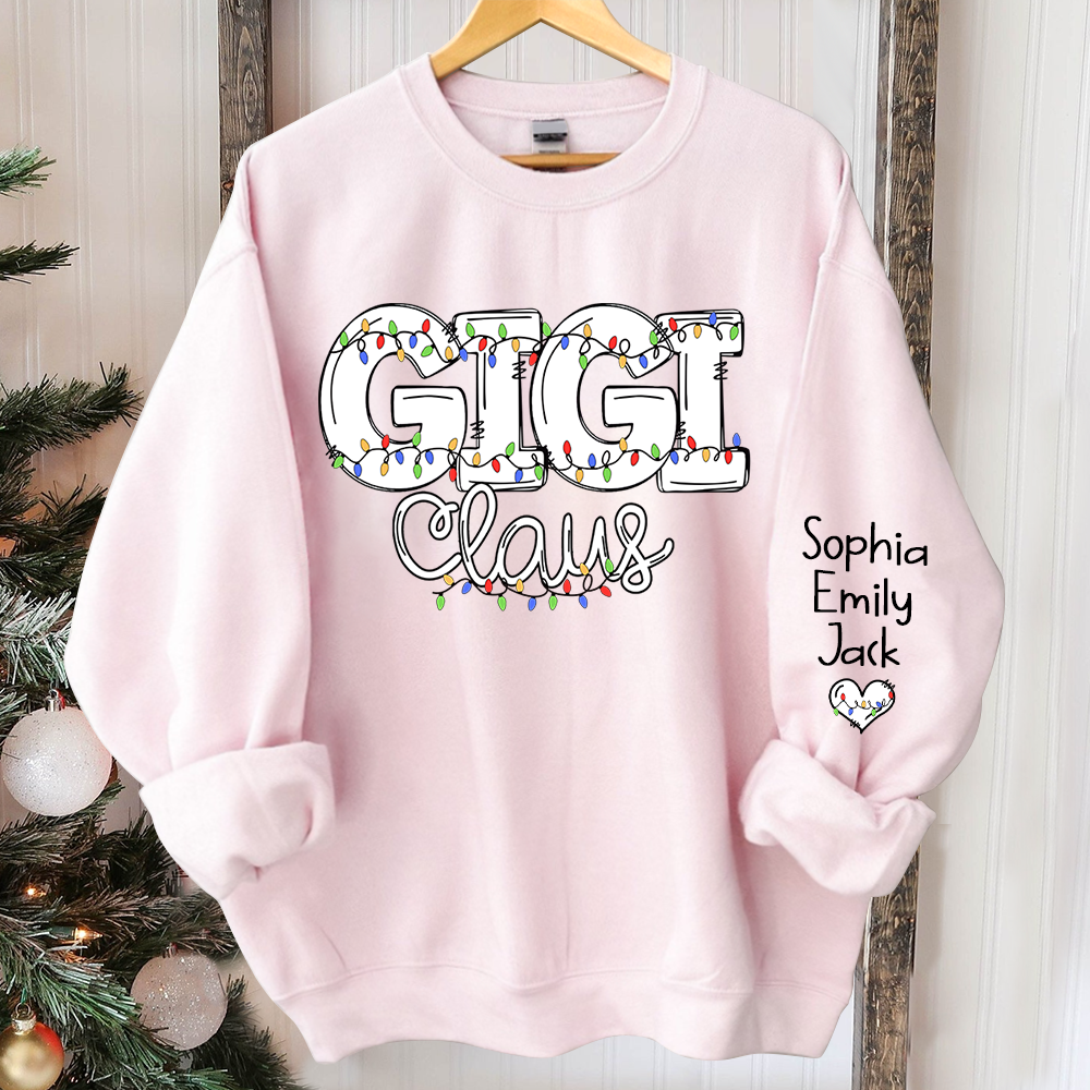 Lofaris Personalized Gigi Claus Light Christmas Sweatshirt