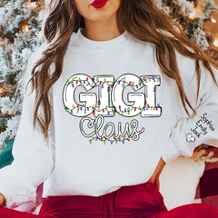Lofaris Personalized Gigi Claus Light Christmas Sweatshirt