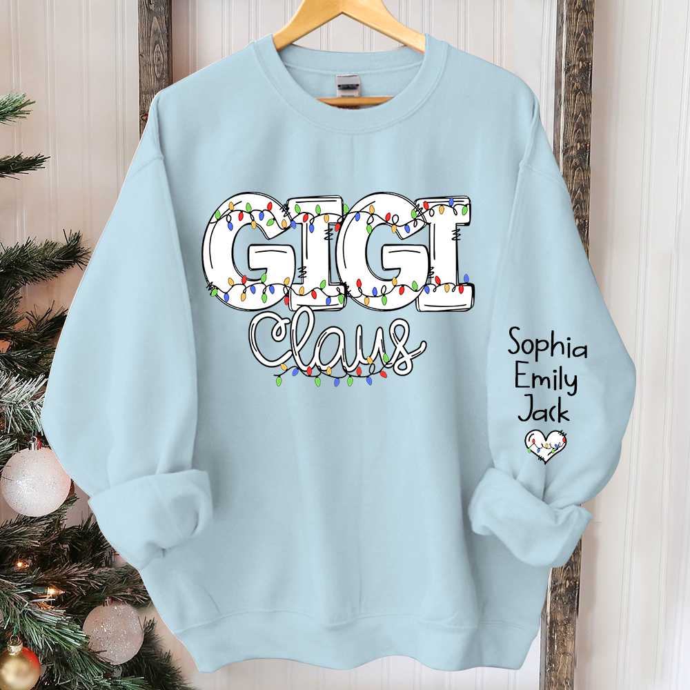 Lofaris Personalized Gigi Claus Light Christmas Sweatshirt