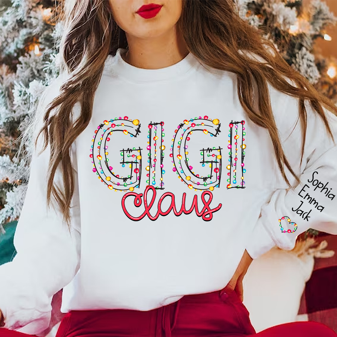 Lofaris Personalized Gigi Claus Merry Christmas Sweatshirt