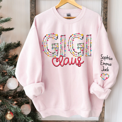 Lofaris Personalized Gigi Claus Merry Christmas Sweatshirt