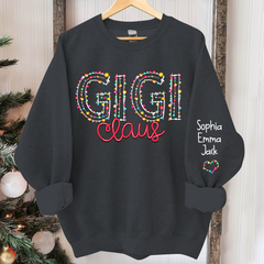 Lofaris Personalized Gigi Claus Merry Christmas Sweatshirt