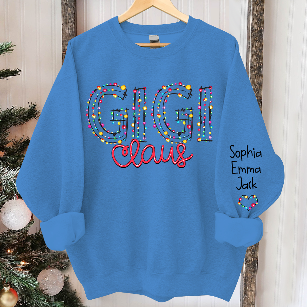 Lofaris Personalized Gigi Claus Merry Christmas Sweatshirt