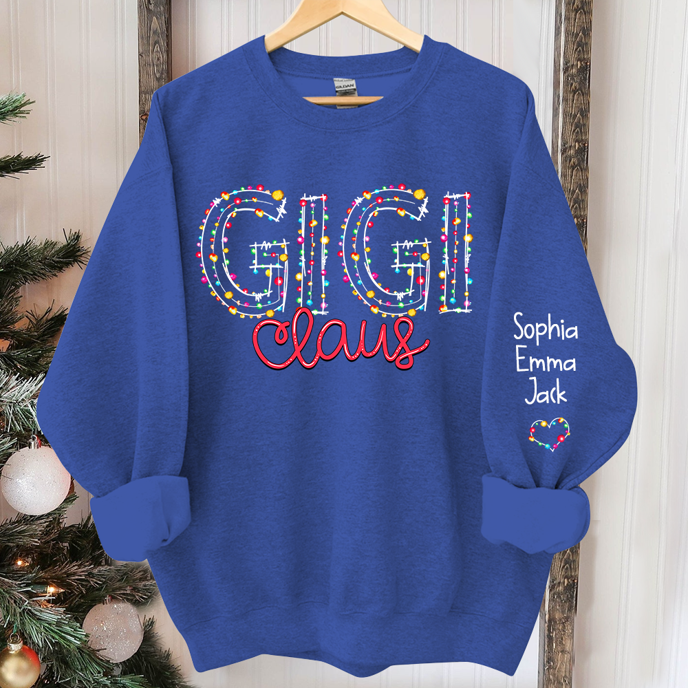 Lofaris Personalized Gigi Claus Merry Christmas Sweatshirt