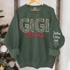 Lofaris Personalized Gigi Claus Merry Christmas Sweatshirt