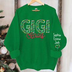Lofaris Personalized Gigi Claus Merry Christmas Sweatshirt