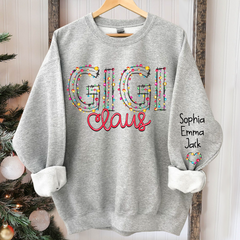 Lofaris Personalized Gigi Claus Merry Christmas Sweatshirt