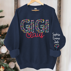 Lofaris Personalized Gigi Claus Merry Christmas Sweatshirt