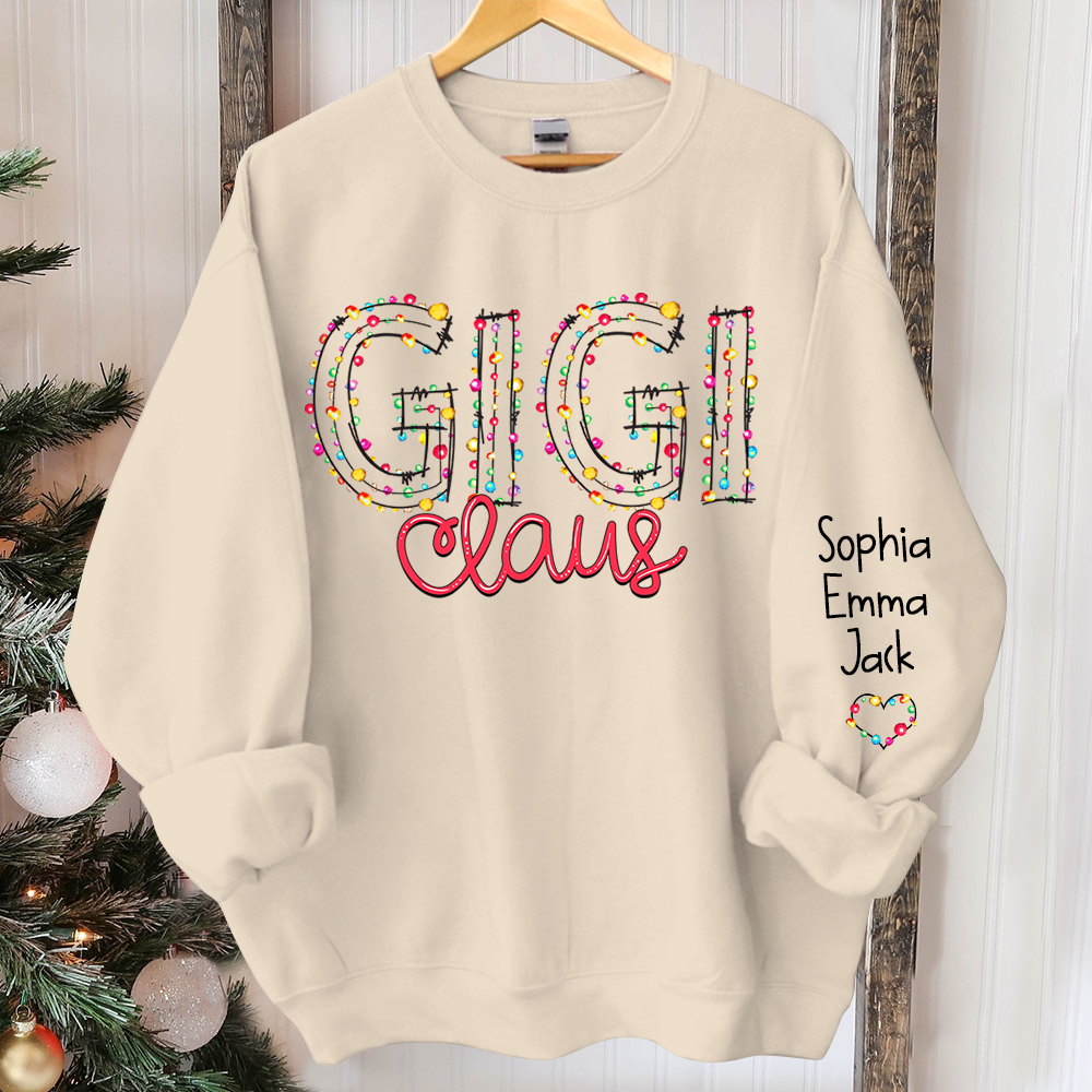 Lofaris Personalized Gigi Claus Merry Christmas Sweatshirt