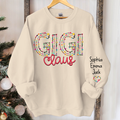 Lofaris Personalized Gigi Claus Merry Christmas Sweatshirt