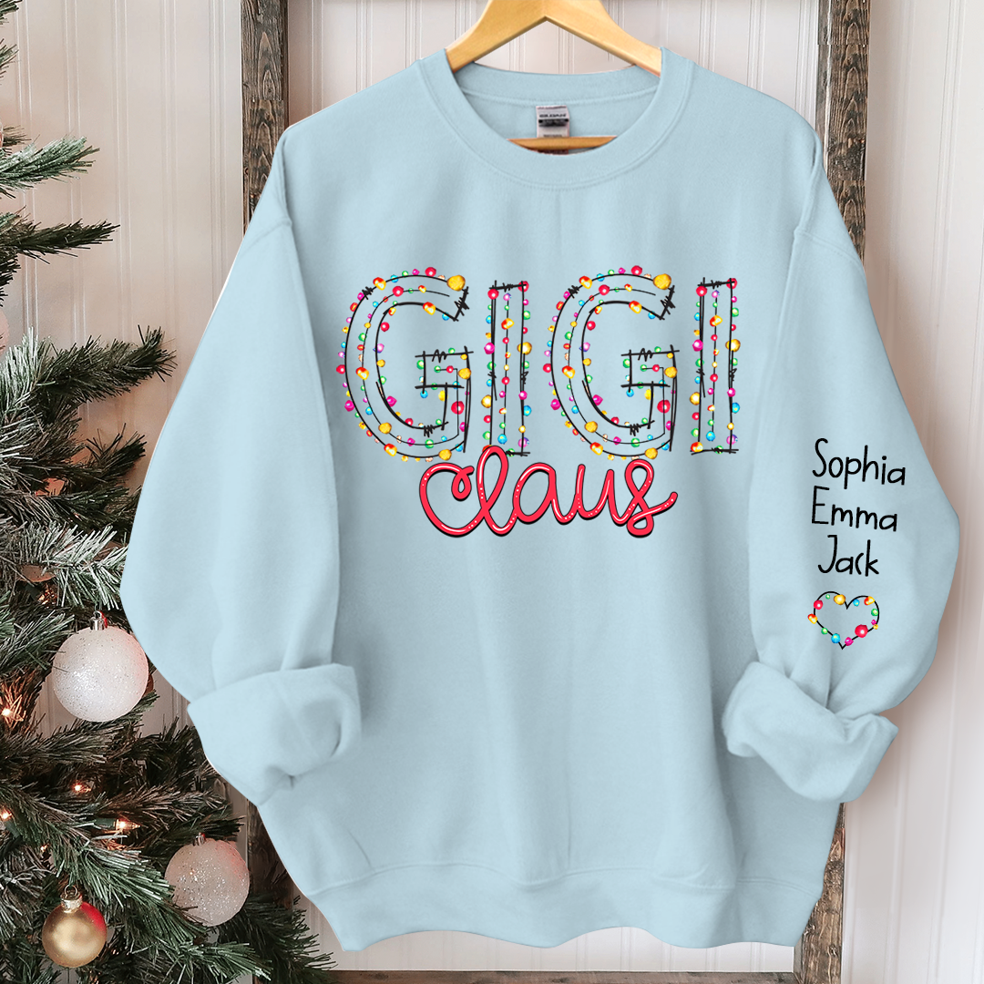 Lofaris Personalized Gigi Claus Merry Christmas Sweatshirt