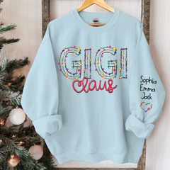 Lofaris Personalized Gigi Claus Merry Christmas Sweatshirt