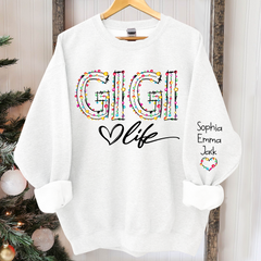Lofaris Personalized Gigi Grandkids Merry Christmas Sweatshirt
