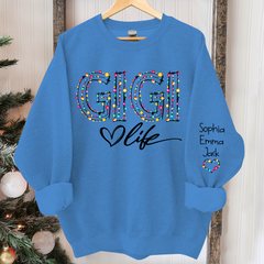 Lofaris Personalized Gigi Grandkids Merry Christmas Sweatshirt