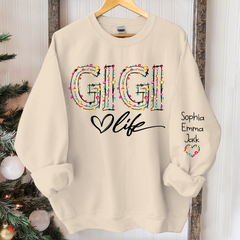 Lofaris Personalized Gigi Grandkids Merry Christmas Sweatshirt