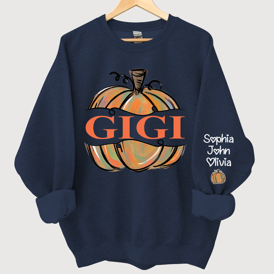 Lofaris Personalized Gigi Pumpkins Painted Autumn Sweatshirt