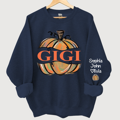Lofaris Personalized Gigi Pumpkins Painted Autumn Sweatshirt