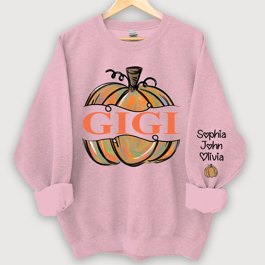 Lofaris Personalized Gigi Pumpkins Painted Autumn Sweatshirt