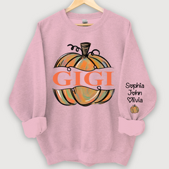 Lofaris Personalized Gigi Pumpkins Painted Autumn Sweatshirt
