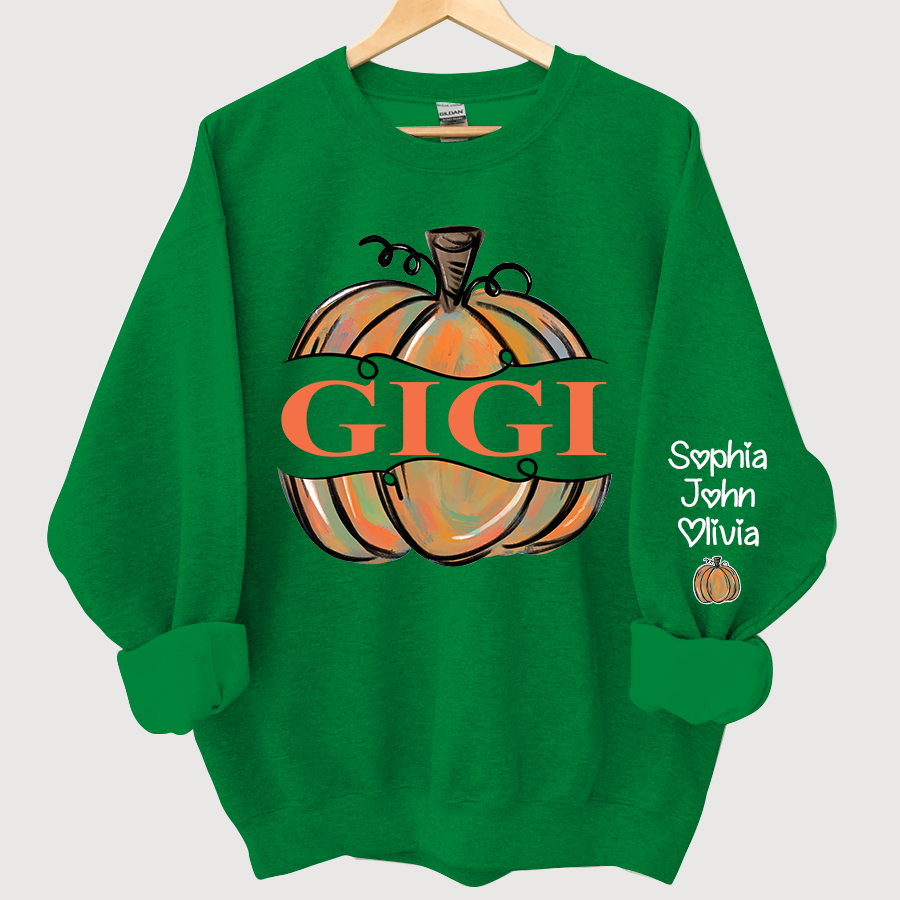 Lofaris Personalized Gigi Pumpkins Painted Autumn Sweatshirt