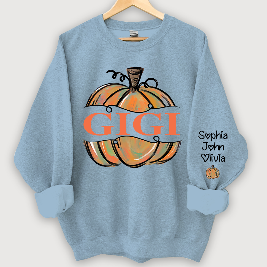Lofaris Personalized Gigi Pumpkins Painted Autumn Sweatshirt