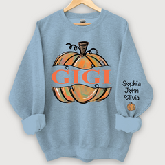 Lofaris Personalized Gigi Pumpkins Painted Autumn Sweatshirt
