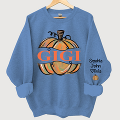 Lofaris Personalized Gigi Pumpkins Painted Autumn Sweatshirt
