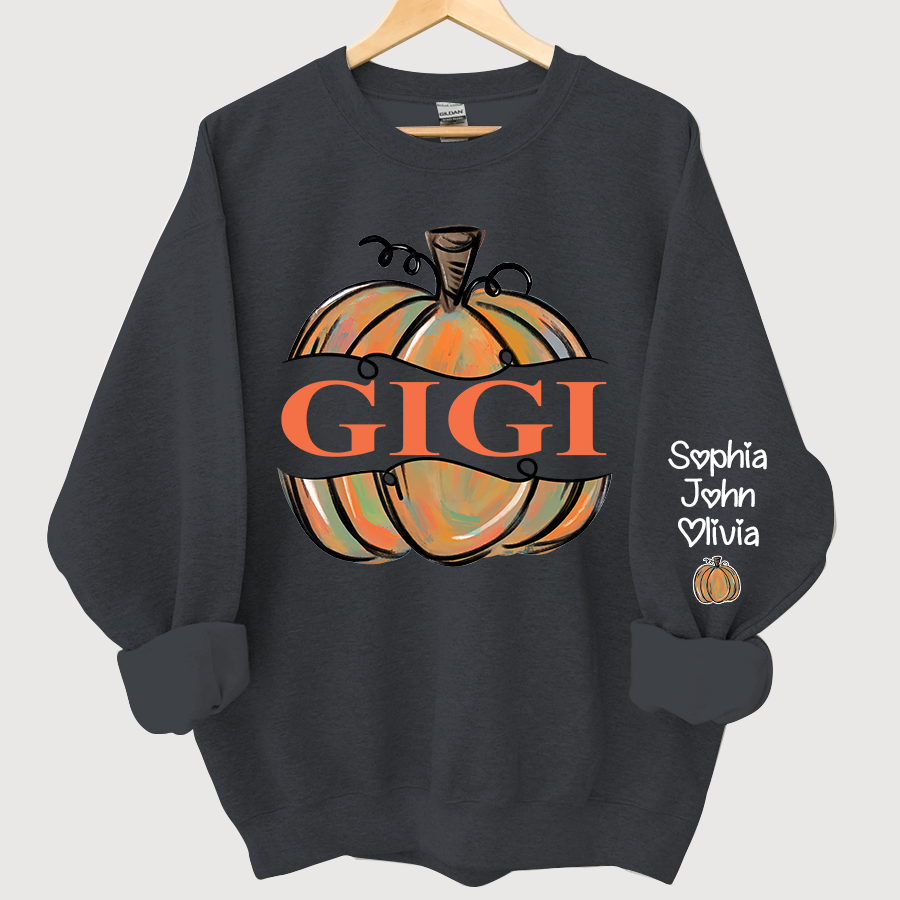 Lofaris Personalized Gigi Pumpkins Painted Autumn Sweatshirt