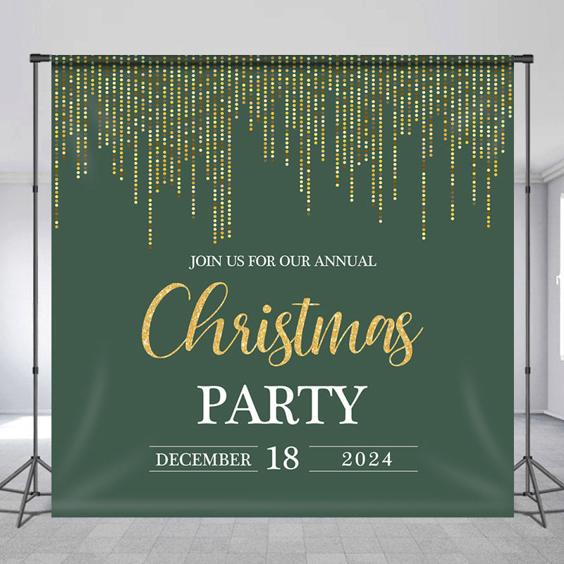 Lofaris Personalized Glitter Green Christmas Party Backdrop