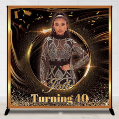 Lofaris Personalized Gold 40th Birthday Backdrop With Photo