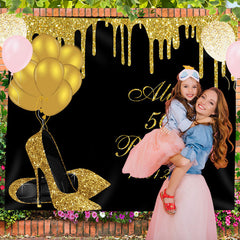Lofaris Personalized Gold Balloon 50th Birthday Party Backdrop