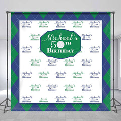 Lofaris Personalized Golf 50th Birthday Blue Green Backdrop