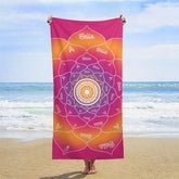 Lofaris Personalized Gradient Mandala Flower Name Beach Towel
