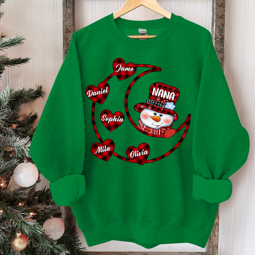 Lofaris Personalized Grandma And Grandkids Moon Sweatshirt