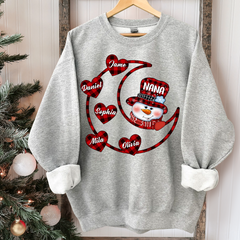Lofaris Personalized Grandma And Grandkids Moon Sweatshirt