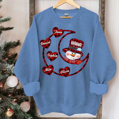 Lofaris Personalized Grandma And Grandkids Moon Sweatshirt