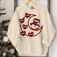 Lofaris Personalized Grandma And Grandkids Moon Sweatshirt
