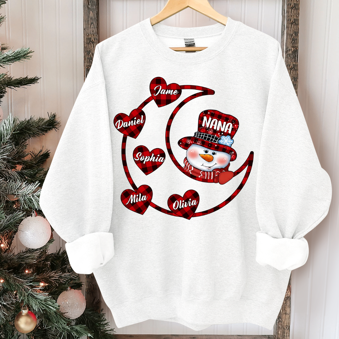 Lofaris Personalized Grandma And Grandkids Moon Sweatshirt