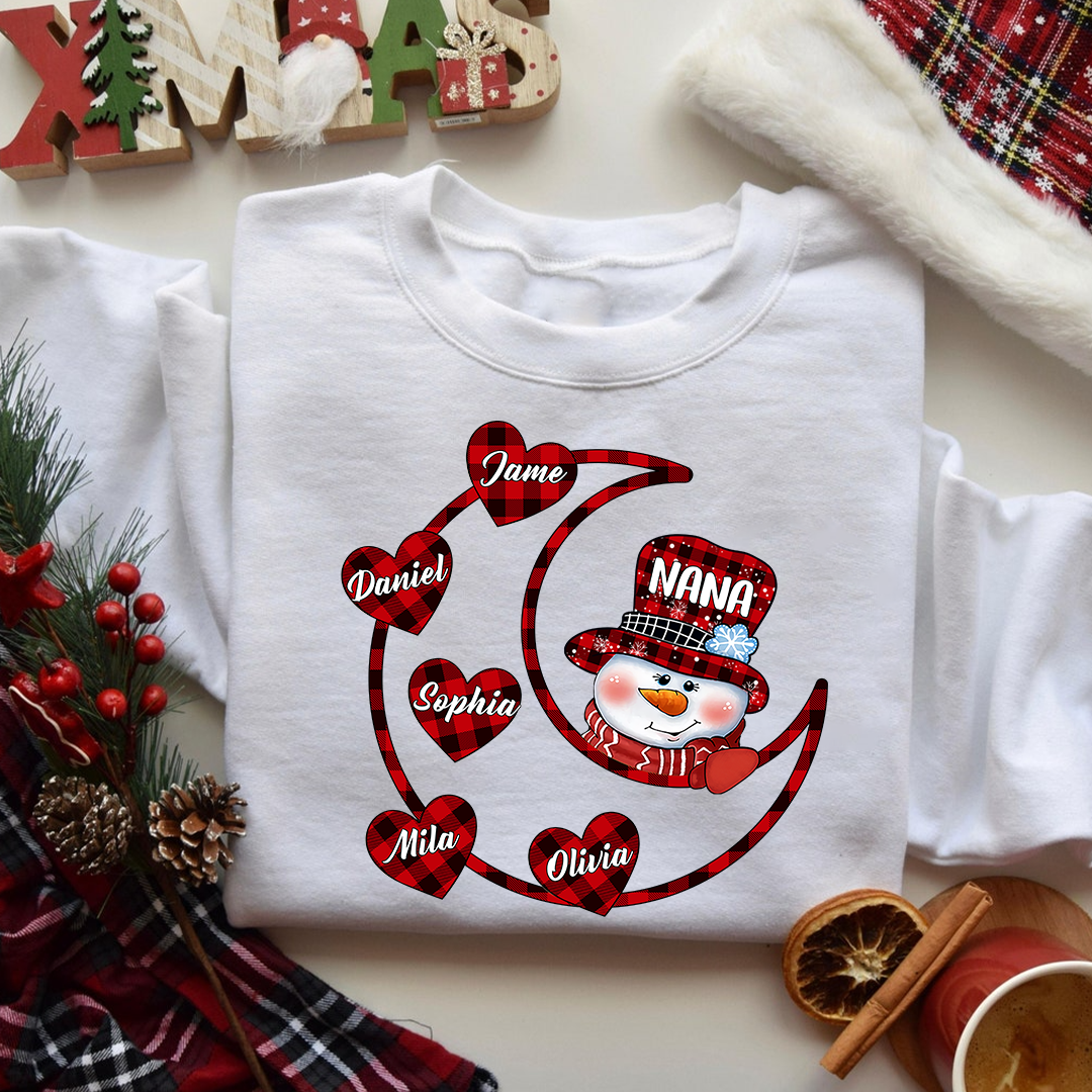 Lofaris Personalized Grandma And Grandkids Moon Sweatshirt