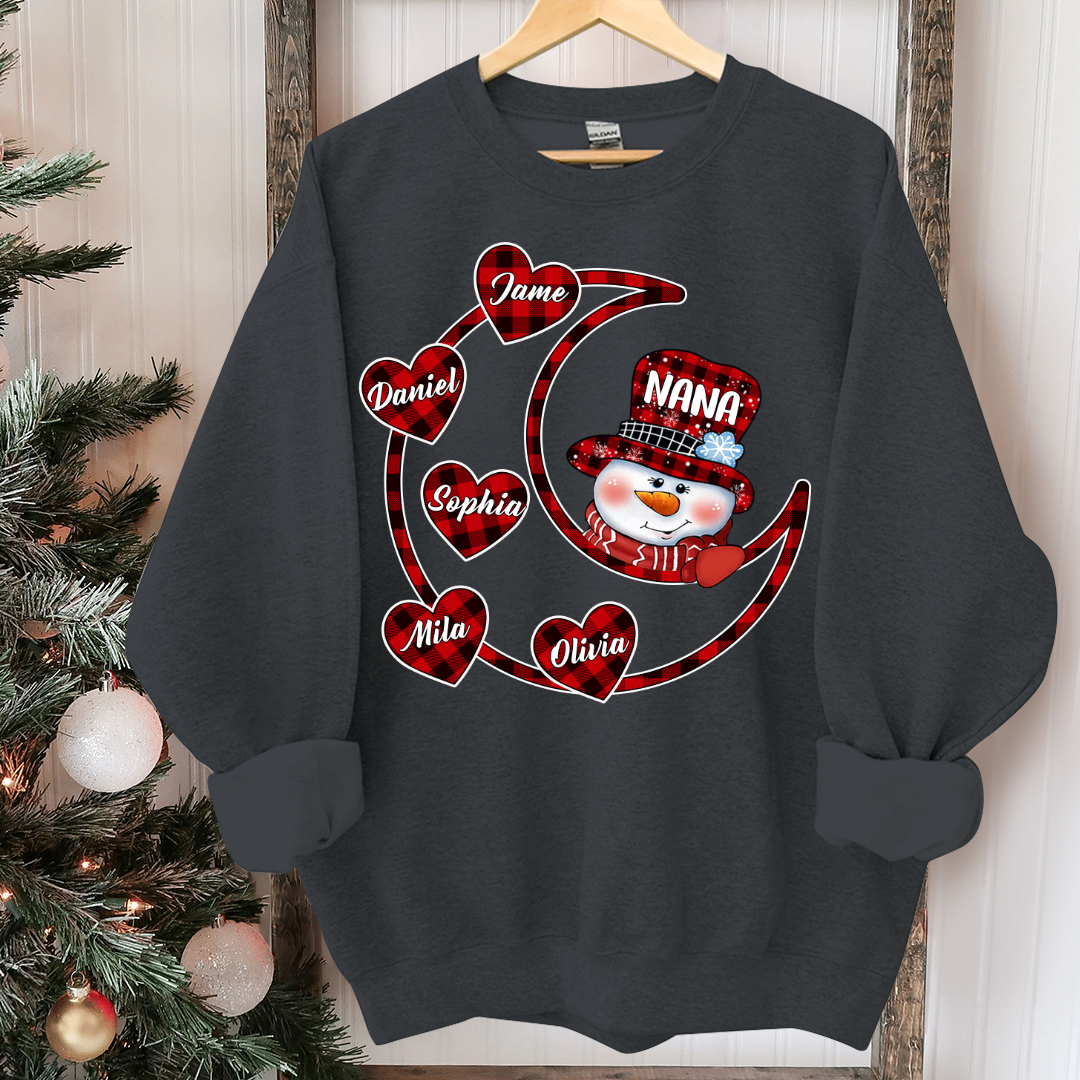 Lofaris Personalized Grandma And Grandkids Moon Sweatshirt